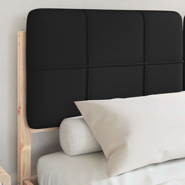 vidaXL Bettgestell mit gepolstertem Kopfteil Schwarz 140 x 200 cm