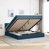 vidaXL Ottoman-Bett mit Matratze & LEDs Dunkelblau 160x200 cm Samt