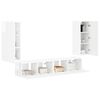 vidaXL TV-Wandregal-Set 4 pcs Hochglanz Wei&szlig; Holzwerkstoff
