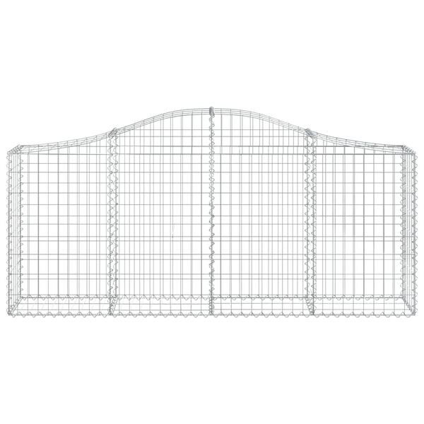 vidaXL Gabionen mit Hochbogen 14 Stk. 200x30x80/100cm Verzinktes Eisen
