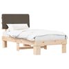 vidaXL Bettgestell mit gepolstertem Kopfteil Taupe 90 x 190 cm