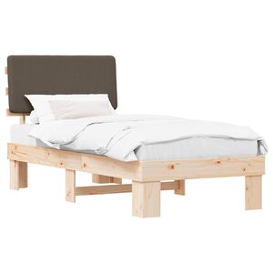 vidaXL Bettgestell mit gepolstertem Kopfteil Taupe 90 x 190 cm