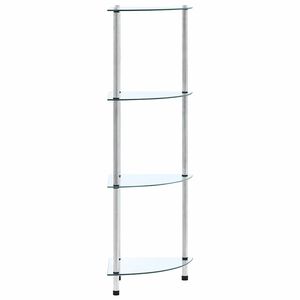 vidaXL Regal mit 4 Ablagen Transparent 30x30x100 cm Hartglas