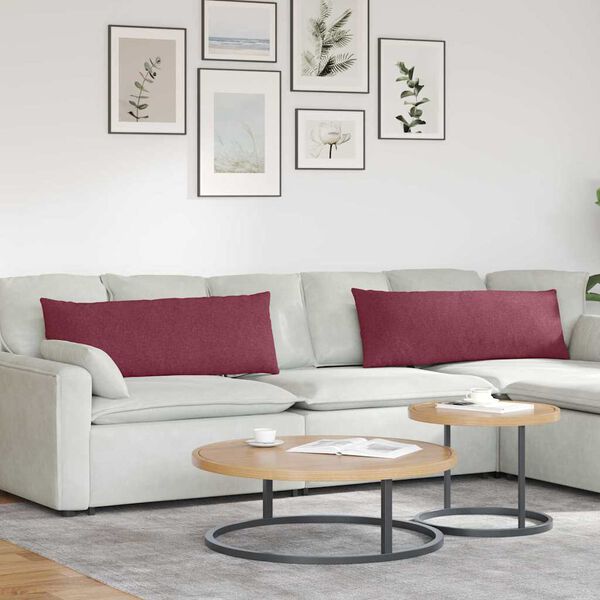 vidaXL Sofakissen 2 pcs Weinrot 120 x 40 cm Stoff