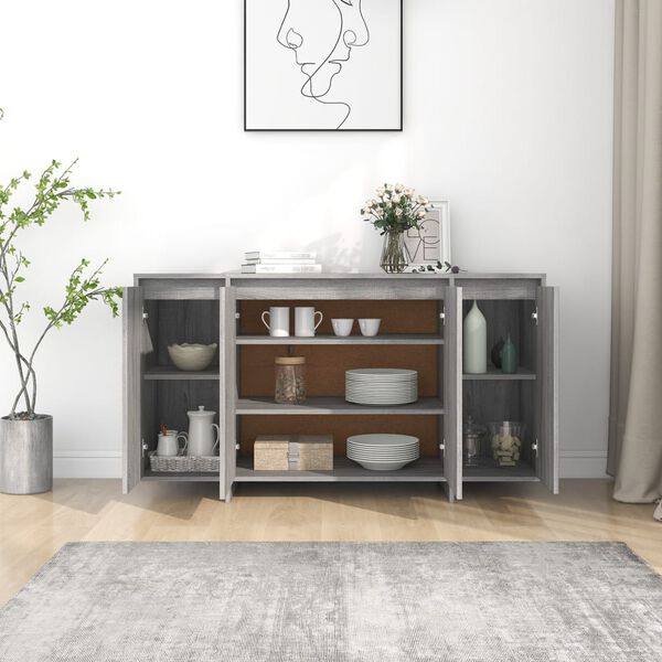 vidaXL Sideboard Grau Sonoma 135x41x75 cm Holzwerkstoff