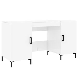 vidaXL Schreibtisch Hochglanz-Wei&szlig; 140x50x75 cm Holzwerkstoff
