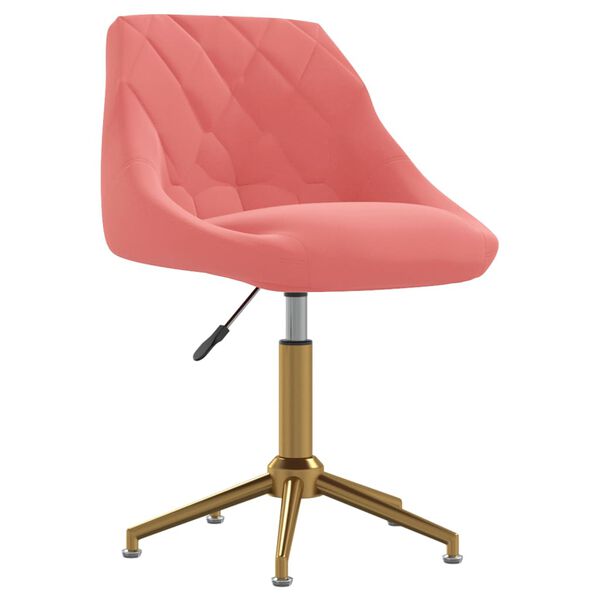 vidaXL Esszimmerst&uuml;hle 2 Stk. Drehbar Rosa Samt