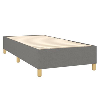 vidaXL Boxspringbett mit Matratze Dunkelgrau 80x200 cm Stoff