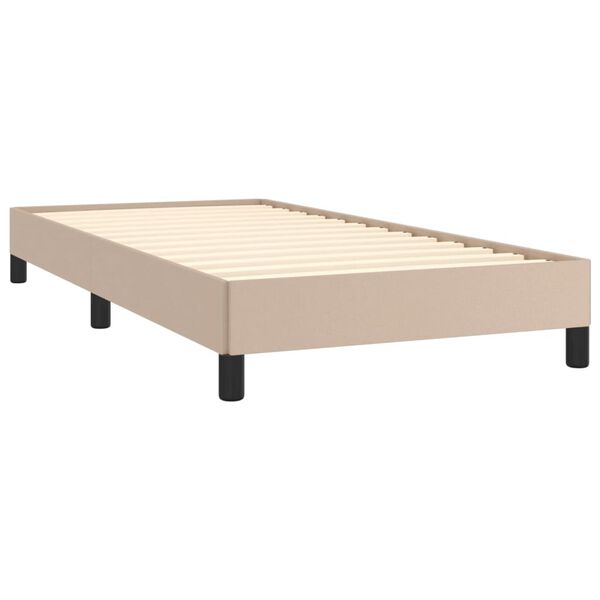 vidaXL Bettgestell Cappuccino-Braun 90x190 cm Kunstleder