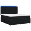 vidaXL LED Boxspringbett mit Matratze Schwarz 180 x 200 cm Stoff