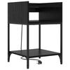 vidaXL Nachttisch mit Regal 2 pcs Schwarz Eichen-Optik 40 x 40 x 61 cm