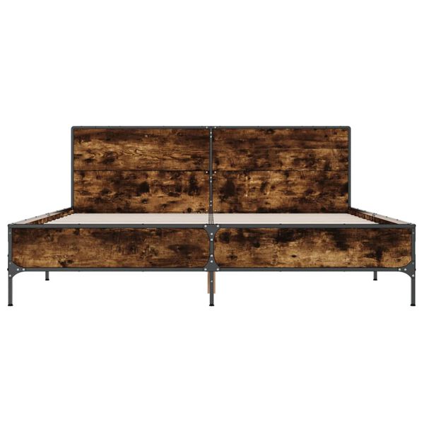 vidaXL Bettgestell R&auml;uchereiche 140x190 cm Holzwerkstoff und Metall