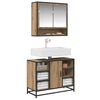 vidaXL Badezimmerm&ouml;bel-Set mit Regal 2 pcs Artisan-Eiche Holzwerkstoff