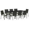 vidaXL Garten Essgruppe 9 stk. Schwarz Poly-Rattan