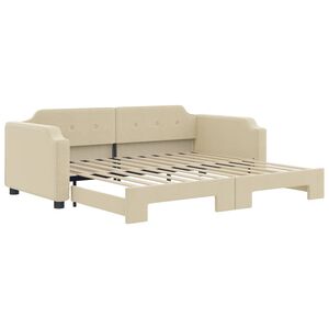 vidaXL Tagesbett Ausziehbar Creme 90x200 cm Stoff