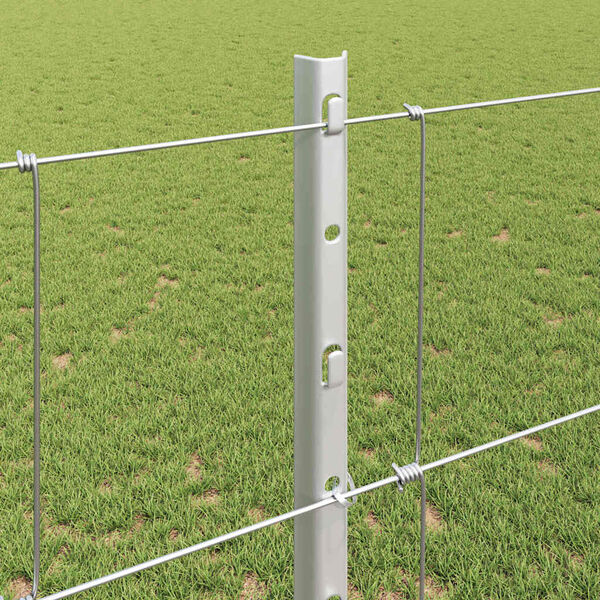 vidaXL Zaun mit Pfosten Silber 1,2 x 25 m Stahl