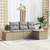vidaXL Gartensofa-set mit Kissen 4 pcs Beige und Hellgrau Poly Rattan