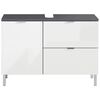 Germania Waschbeckenschrank GW-Mauresa 34x80x56cm Graphitgrau und Wei&szlig;