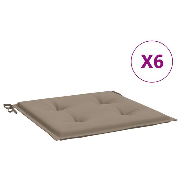 vidaXL Gartenstuhl-Kissen 6 Stk. Taupe 50x50x4 cm Oxford-Gewebe