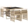 vidaXL 5-tlg. Garten-Essgruppe mit Kissen Beige Poly Rattan