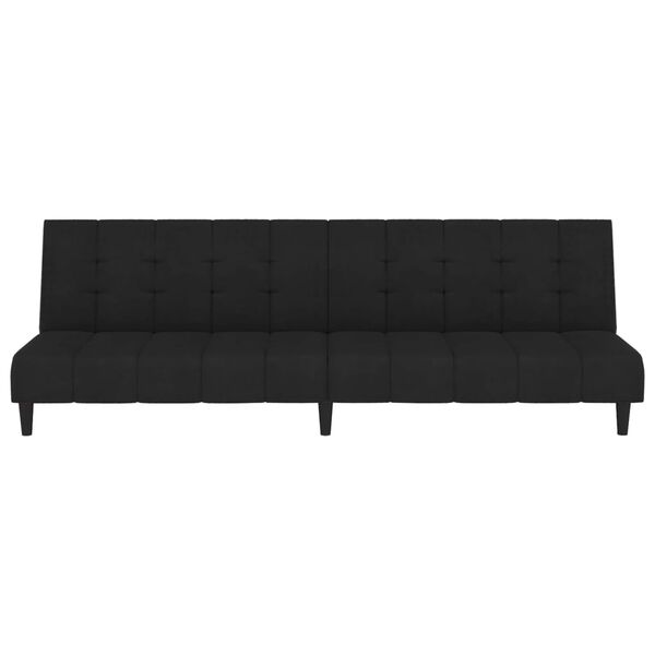 vidaXL Schlafsofa 2-Sitzer Schwarz Samt