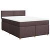 vidaXL Boxspringbett mit Matratze Dunkelbraun 160x200 cm Stoff
