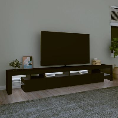 vidaXL TV-Schrank mit LED-Leuchten Schwarz 260x36,5x40 cm