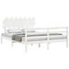 vidaXL Massivholzbett mit Kopfteil Wei&szlig; 140x190 cm