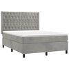 vidaXL Boxspringbett mit Matratze Hellgrau 140x200 cm Samt