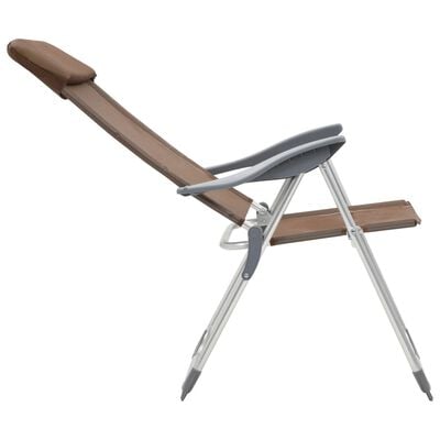 vidaXL Klappbare Campingstühle 2 Stk. Aluminium Braun