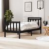 vidaXL Massivholzbett Schwarz 75x190 cm