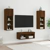 vidaXL 4-tlg. TV-Wohnwand mit LED-Leuchten Braun Eichen-Optik