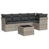 vidaXL 6-tlg. Garten-Sofagarnitur mit Kissen Hellgrau Poly Rattan