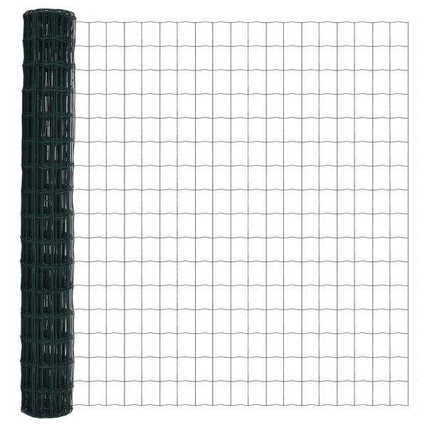 vidaXL Eurozaun Gr&uuml;n 1,5 x 10 m PVC-beschichtetes Eisen