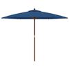 vidaXL Sonnenschirm mit Holzmast Azurblau 299x240 cm