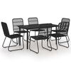 vidaXL 7-tlg. Garten-Essgruppe Poly Rattan und Glas