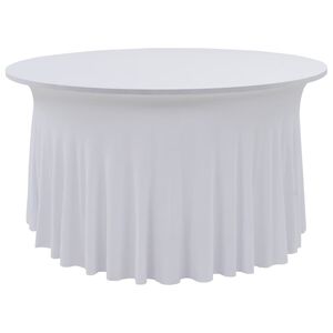 vidaXL 2 St&uuml;ck Stretch-Tischdecken mit Rand Wei&szlig; 150x74 cm