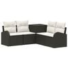 vidaXL Sofa Set 5 stk. Schwarz und Cremewei&szlig; Polyrattan und Stahl
