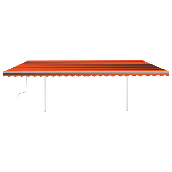 vidaXL Markise Manuell Einziehbar mit LED 6x3 m Orange und Braun