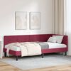 vidaXL Eckbettgestell mit Kopfteil Weinrot 90 cm x 200 cm Samt