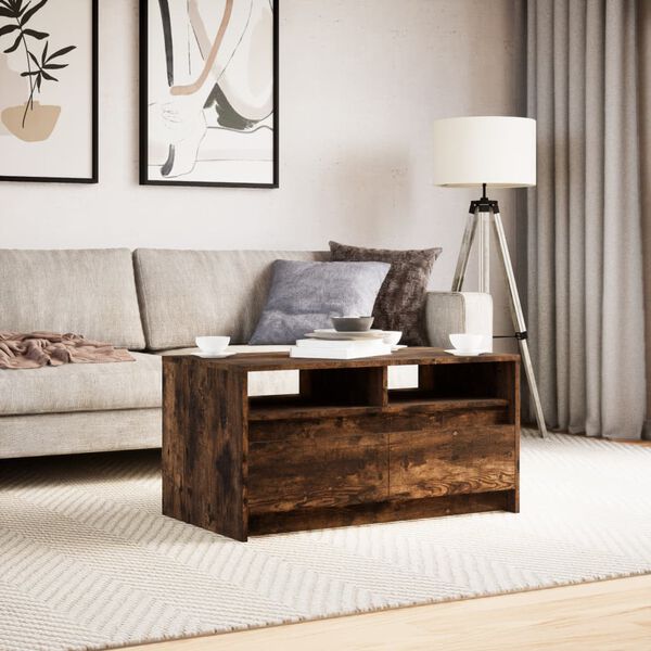 vidaXL LED-Couchtisch R&auml;uchereiche Holzwerkstoff