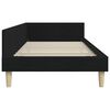 vidaXL Eckbettgestell mit Kopfteil Schwarz 90 x 200 cm Stoff