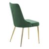 Venture Home Esszimmerst&uuml;hle 2 Stk. Velvet Deluxe Samt Gr&uuml;n & Messing