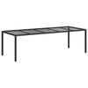 vidaXL Garten-Esstisch Pur Schwarz 250 x 100 x 75 cm Poly-Rattan