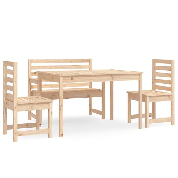 vidaXL 4-tlg. Garten-Essgruppe Massivholz Kiefer