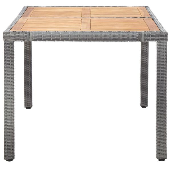 vidaXL 7-tlg. Garten-Essgruppe mit Auflagen Poly Rattan Grey