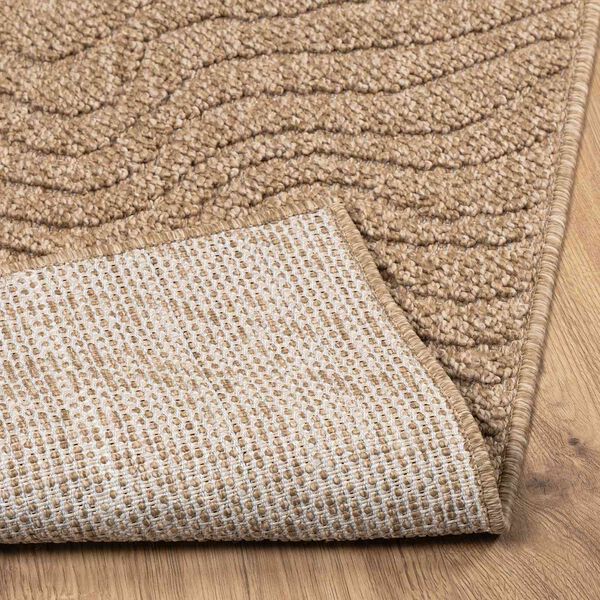 vidaXL Bereichsteppiche Moir&eacute; HUARTE Natur 120 x 120 cm Polyester