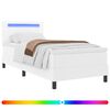 vidaXL Boxspringbett mit Matratze Wei&szlig; 90 x 190 cm Kunstleder