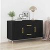 vidaXL Sideboard Schwarz Eichen-Optik 100 x 36 x 60 cm Holzwerkstoff