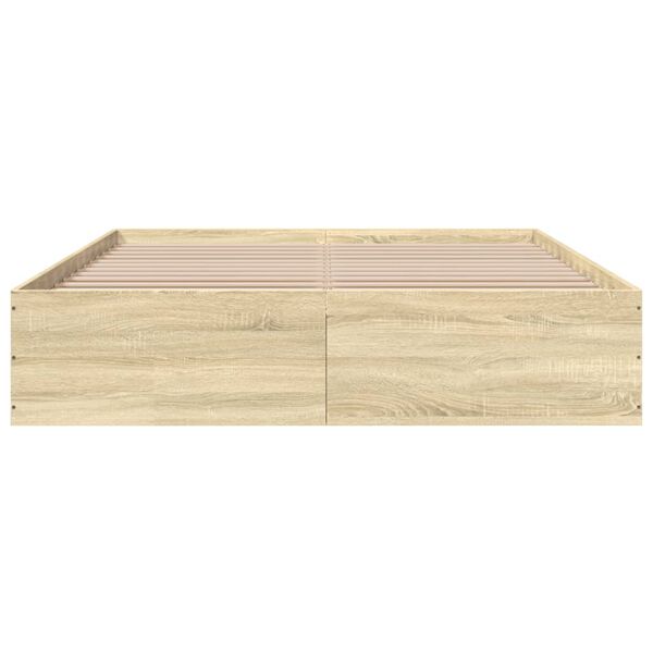 vidaXL Bettgestell Sonoma-Eiche 160x200 cm Holzwerkstoff